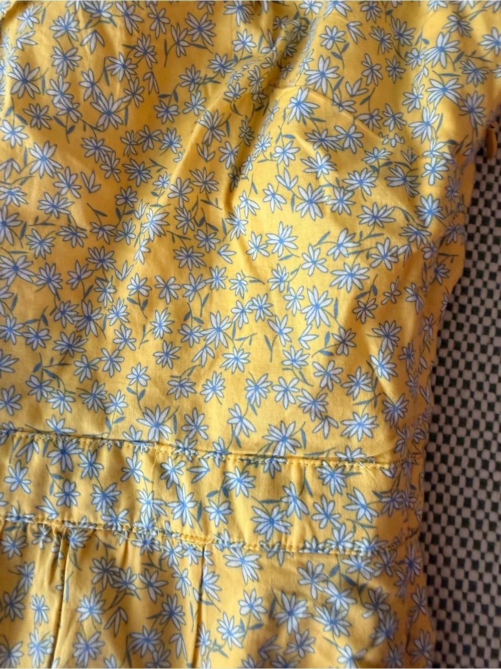 J. Crew Yellow Daisy Floral Ruffle Neck Sleeveless Dress size Small #110